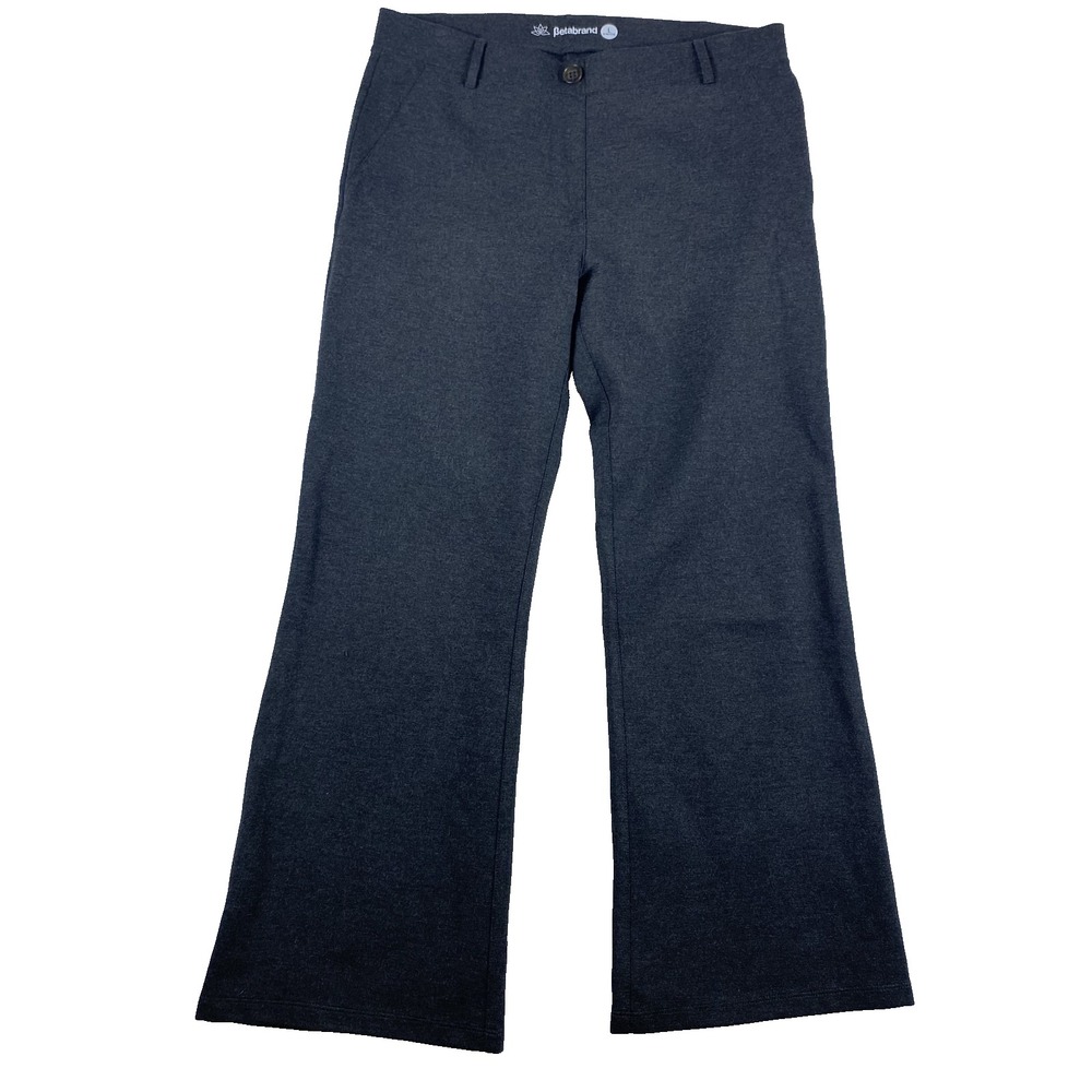Betabrand Pants Sz L Petite Grey Elastic Pull On Office Work Everyday